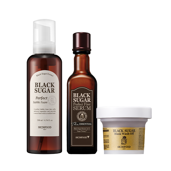 [Exclusive Composition] Black Sugar Perfect Bubble Foam + Mask Wash-Off + First Serum