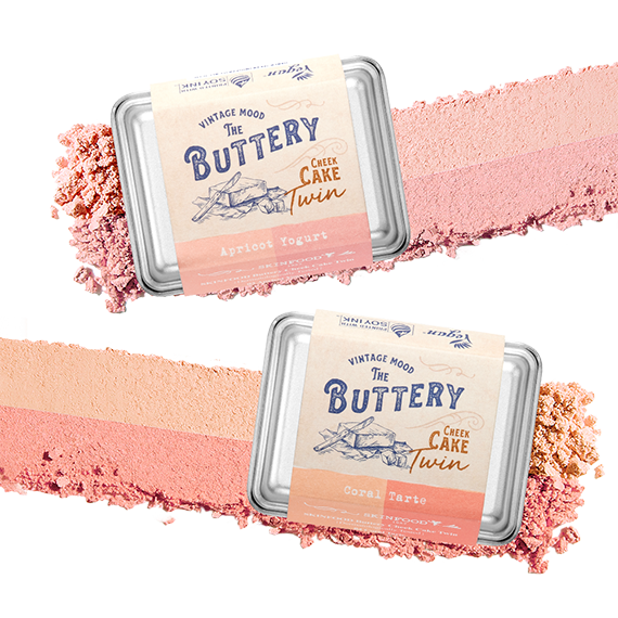 Buttery Cheek Cake Twin No. 3, 4 (9.5g) [4 Wedge Puffs given away]
