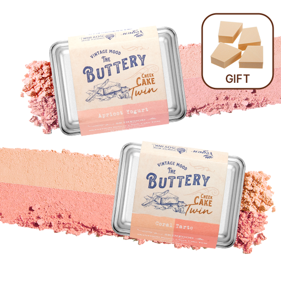 Buttery Cheek Cake Twin No. 3, 4 (9.5g) [4 Wedge Puffs given away]